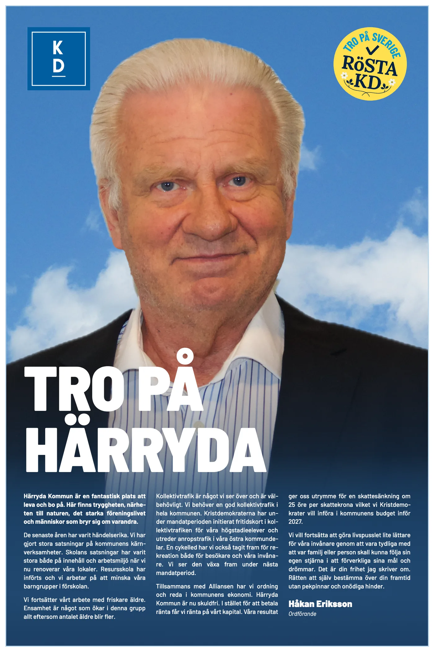 Valannons med Håkan Eriksson och rubriken Tro på Härryda